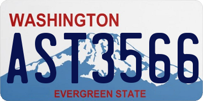 WA license plate AST3566