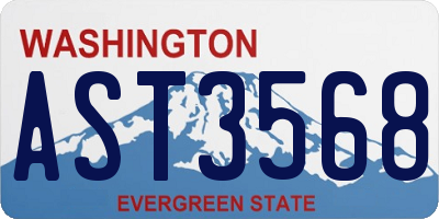 WA license plate AST3568