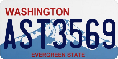 WA license plate AST3569