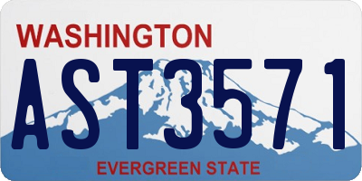 WA license plate AST3571