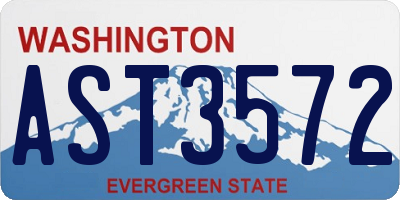 WA license plate AST3572