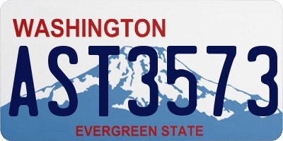 WA license plate AST3573