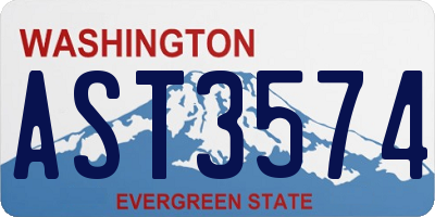 WA license plate AST3574