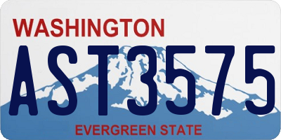 WA license plate AST3575