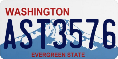WA license plate AST3576
