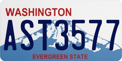 WA license plate AST3577