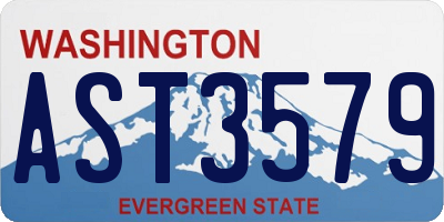 WA license plate AST3579
