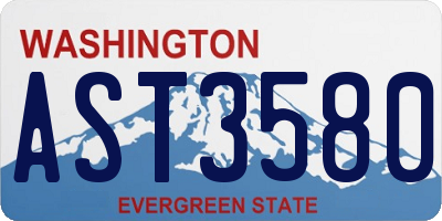 WA license plate AST3580