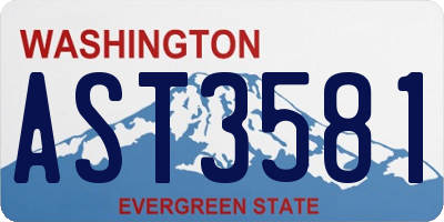 WA license plate AST3581