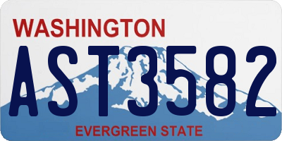WA license plate AST3582