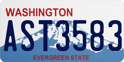 WA license plate AST3583