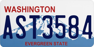 WA license plate AST3584