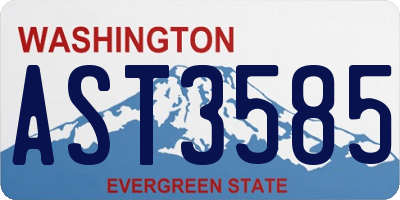 WA license plate AST3585