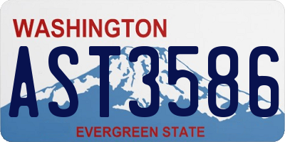 WA license plate AST3586
