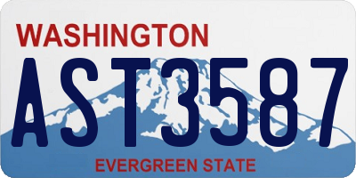 WA license plate AST3587