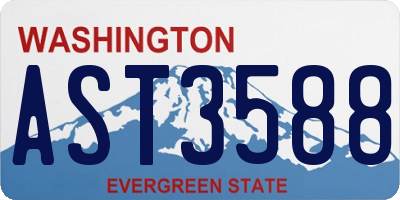 WA license plate AST3588