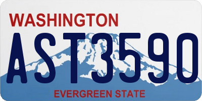 WA license plate AST3590