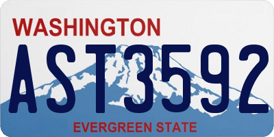 WA license plate AST3592