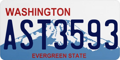 WA license plate AST3593