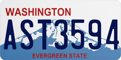 WA license plate AST3594