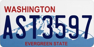 WA license plate AST3597