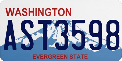 WA license plate AST3598