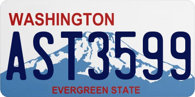 WA license plate AST3599