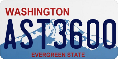 WA license plate AST3600