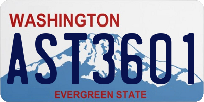 WA license plate AST3601