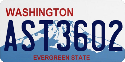 WA license plate AST3602