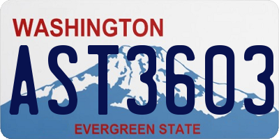WA license plate AST3603