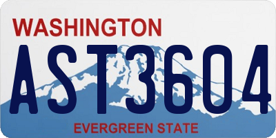 WA license plate AST3604