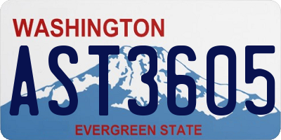 WA license plate AST3605