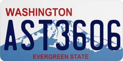WA license plate AST3606