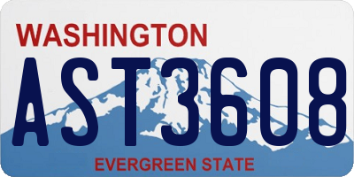 WA license plate AST3608