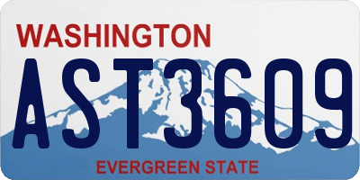 WA license plate AST3609