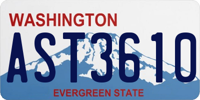 WA license plate AST3610