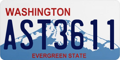 WA license plate AST3611