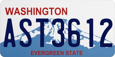 WA license plate AST3612