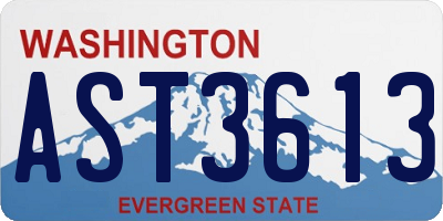 WA license plate AST3613