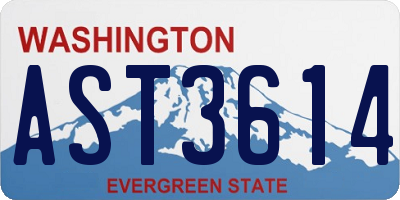 WA license plate AST3614