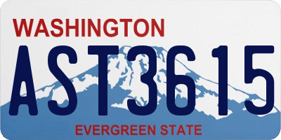 WA license plate AST3615