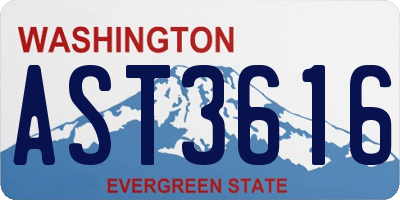 WA license plate AST3616