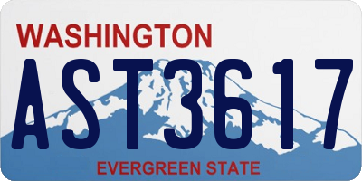 WA license plate AST3617