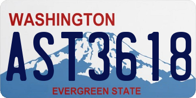 WA license plate AST3618