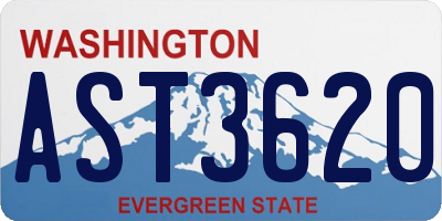 WA license plate AST3620