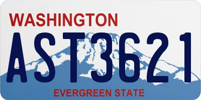 WA license plate AST3621