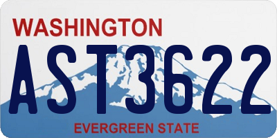 WA license plate AST3622