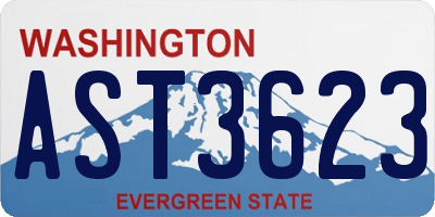 WA license plate AST3623