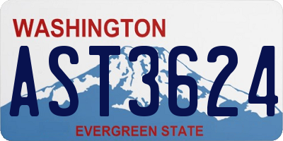 WA license plate AST3624